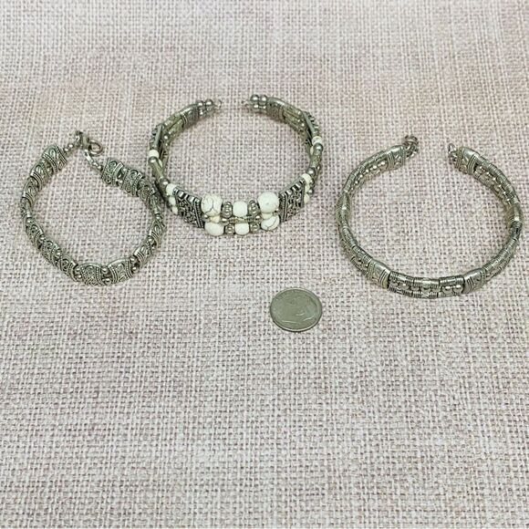 Silver Beaded Bracelet Bundle - Picture 1 of 4